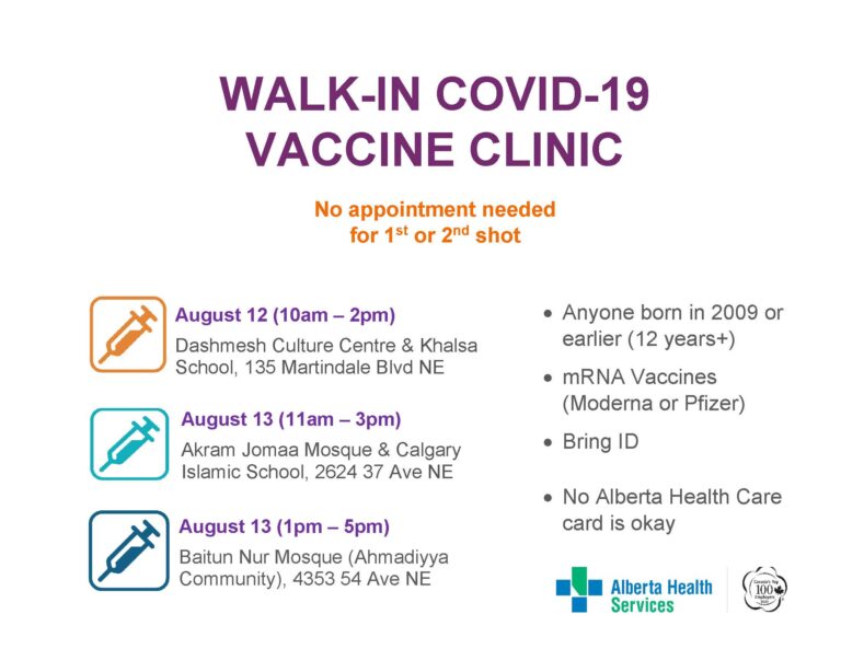 Walk-in COVID-19 Vaccine Clinics